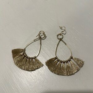 Gold Dangle Fringe Earrings
